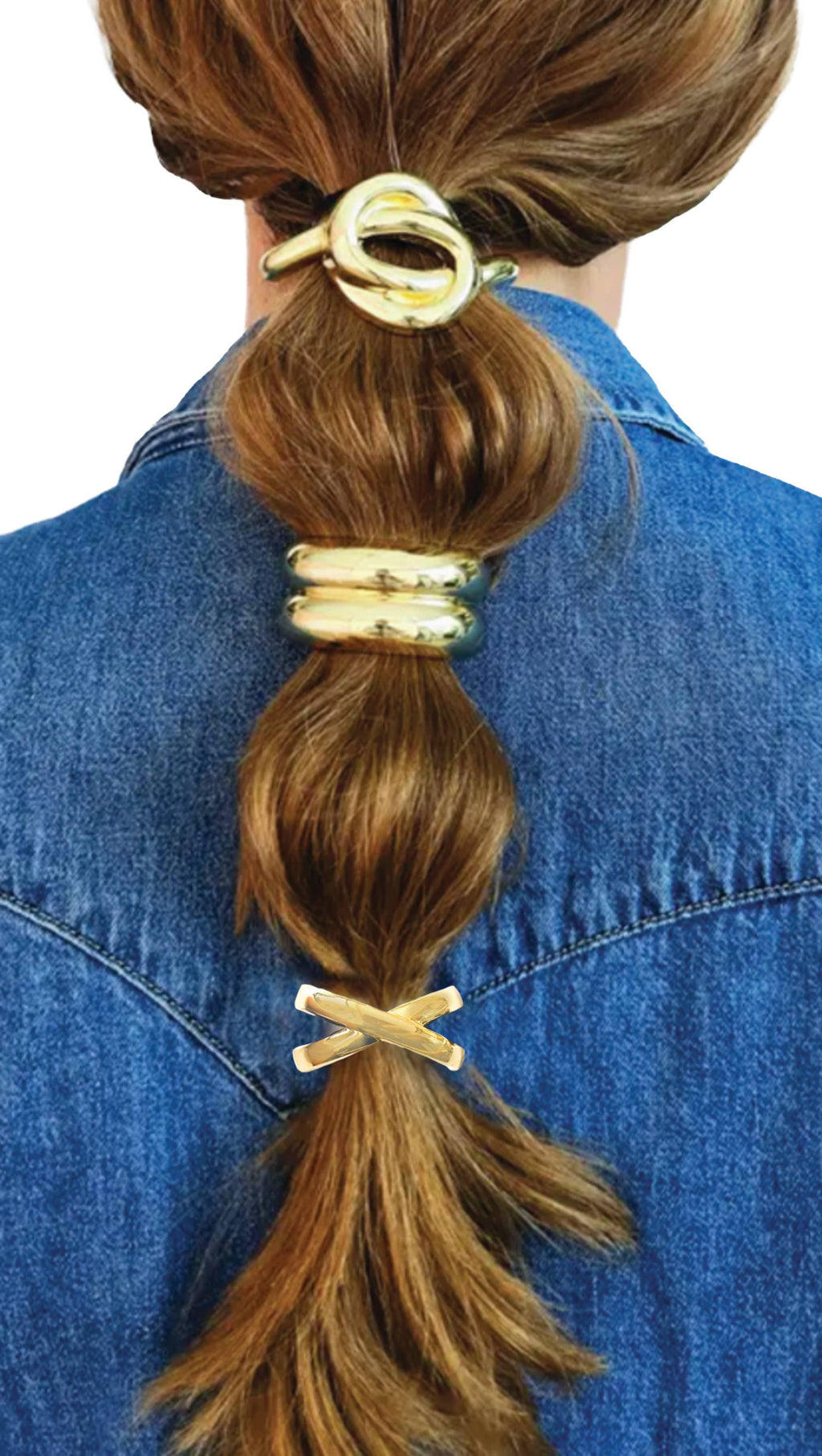 Maya J - Bold Hair Ties - 14K Gold-Plated Brass