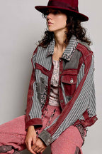 Pamela Vintage Patchwork Floral Geometric Neutral Cropped Jacket-Pol Clothing