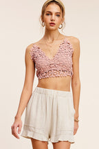 Lightweight Ruffle Shorts With Pockets