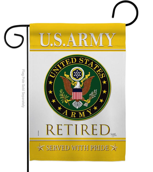 Two Group Flag Co - US Army Retired Military Retirement Veteran Decor Flag