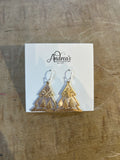 Gold Hammered Tree Silhouette Earrings