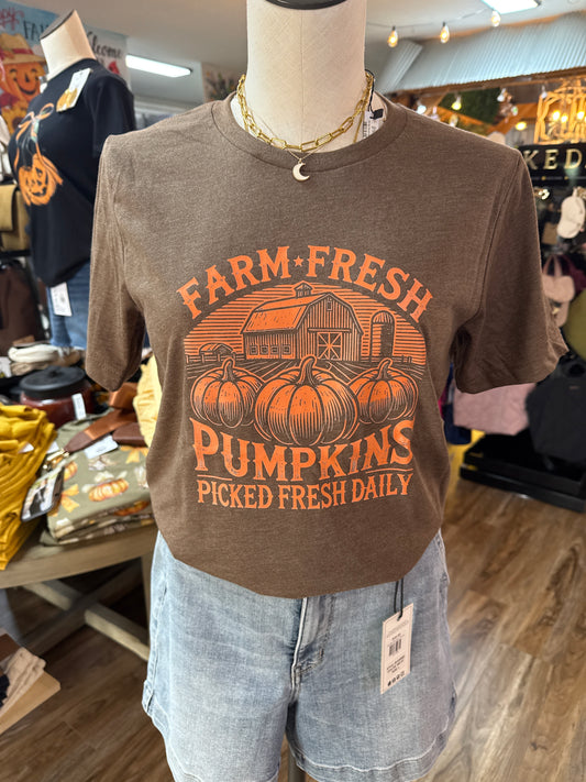 Farm Fresh Pumpkins Brown T-Shirt
