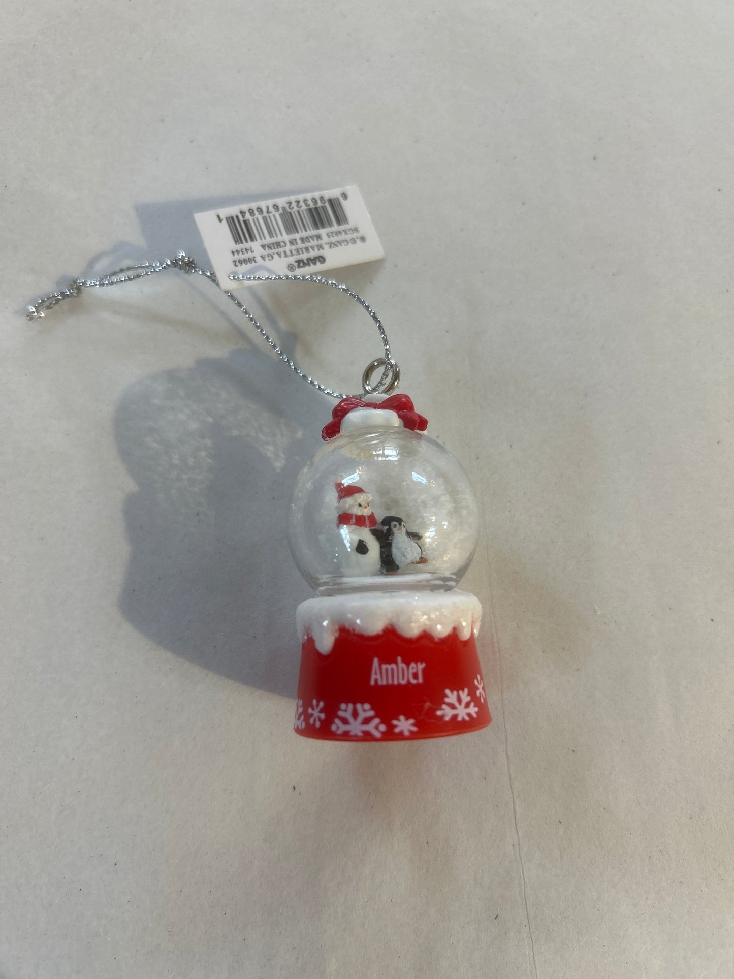 Amber Mini Snow globe Ornament