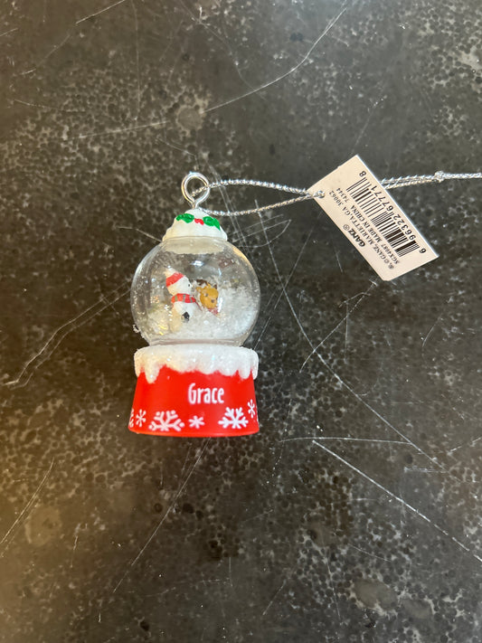 Grace Mini Snow Globe Ornament