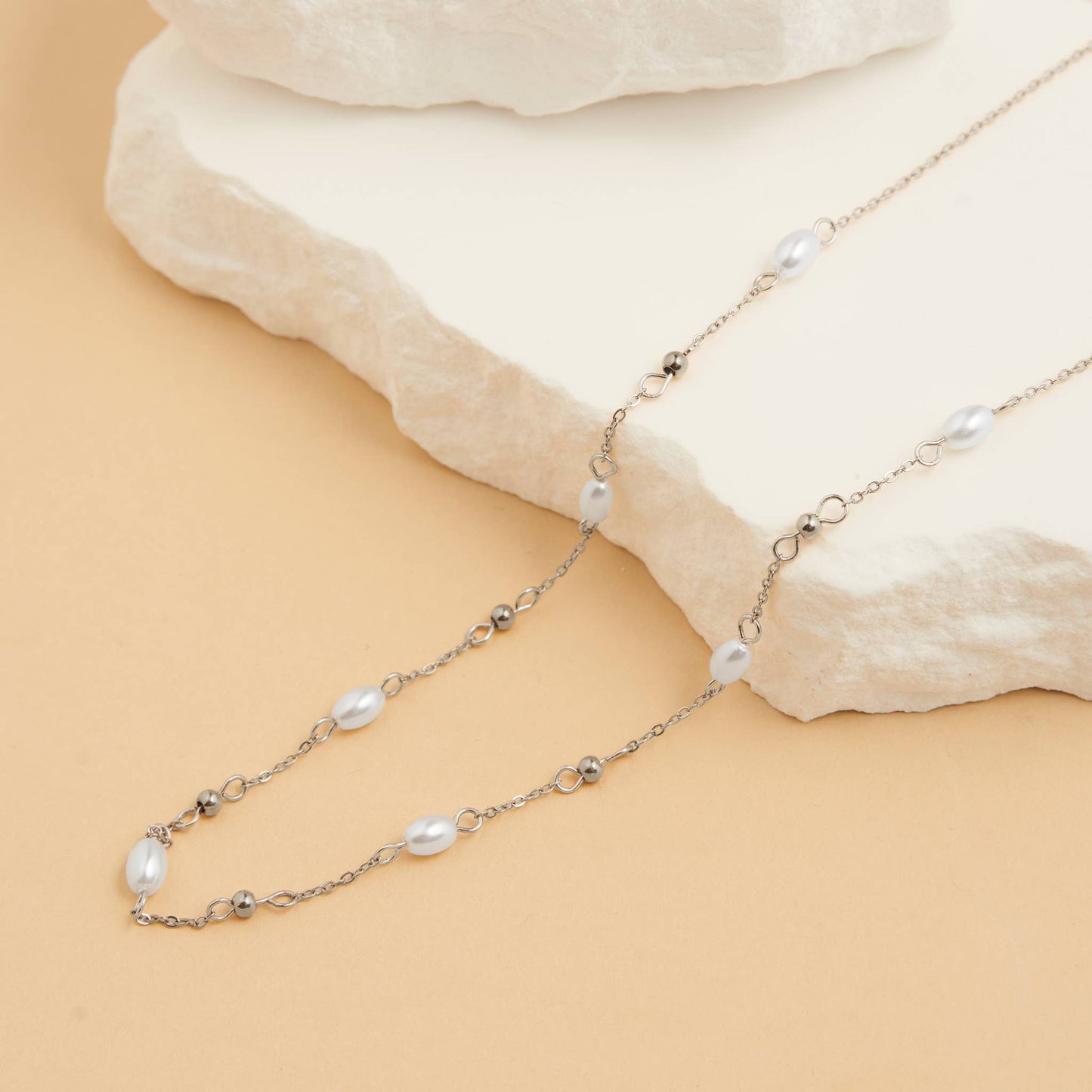 Howard's - Waterproof Necklace 18" Pearl & Bead Station Narelle