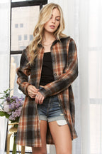 BUTTON DOWN FLANNEL SHACKET