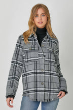 Fringe Detailed Plaid Jacket