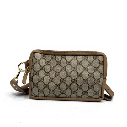 Beaudin - Bella Belt Bag In Mocha Mousse Leather | Upcycled GG Full Front