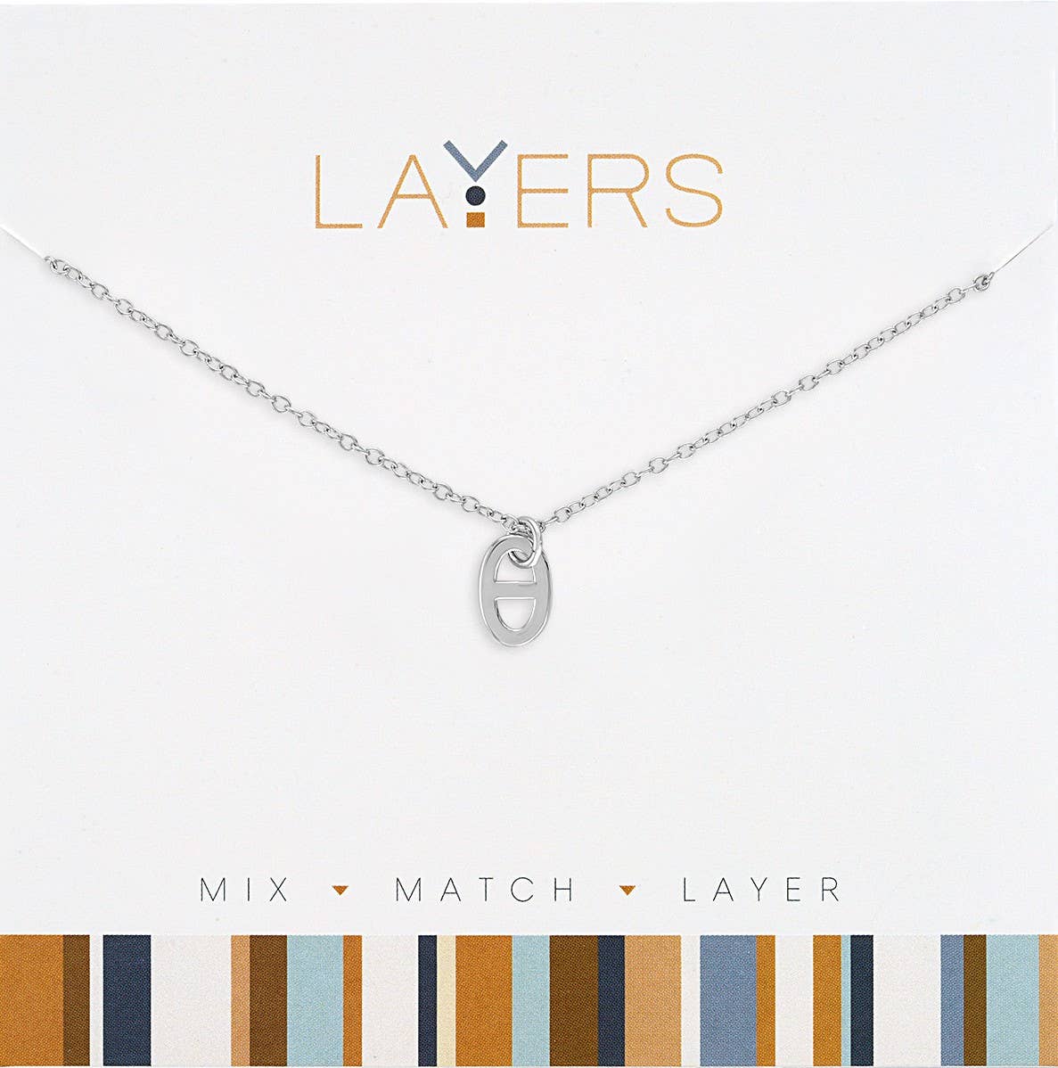 Center Court - Layers: Silver Mariner Link Drop Necklace