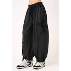 WASHED FRENCH TERRY DROP POCKET BALLOON PANTS