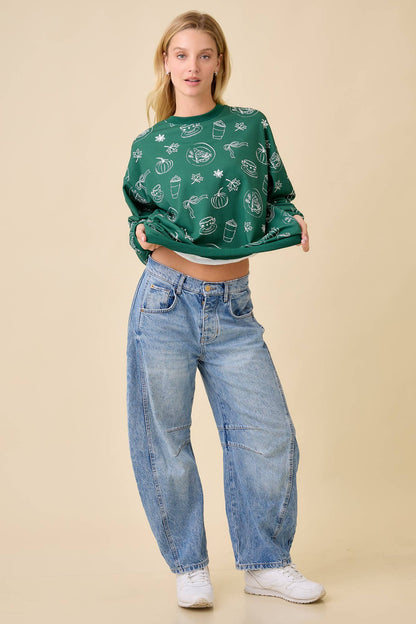 Main Strip - Pumpkin Spice Print Crewneck