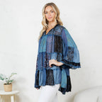 Chic Overdyed Band Collar Jhabla Top (New Color)