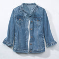 NorthStyle - Ruffle Trimmed Denim Jacket