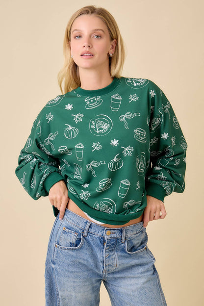 Main Strip - Pumpkin Spice Print Crewneck