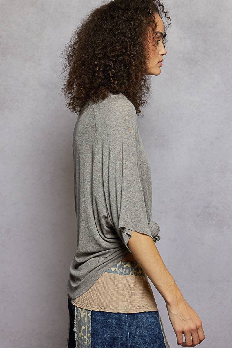 Pol Clothing - Vintage Washed Relaxed Fit Jersey Top Everyday Tee SALE