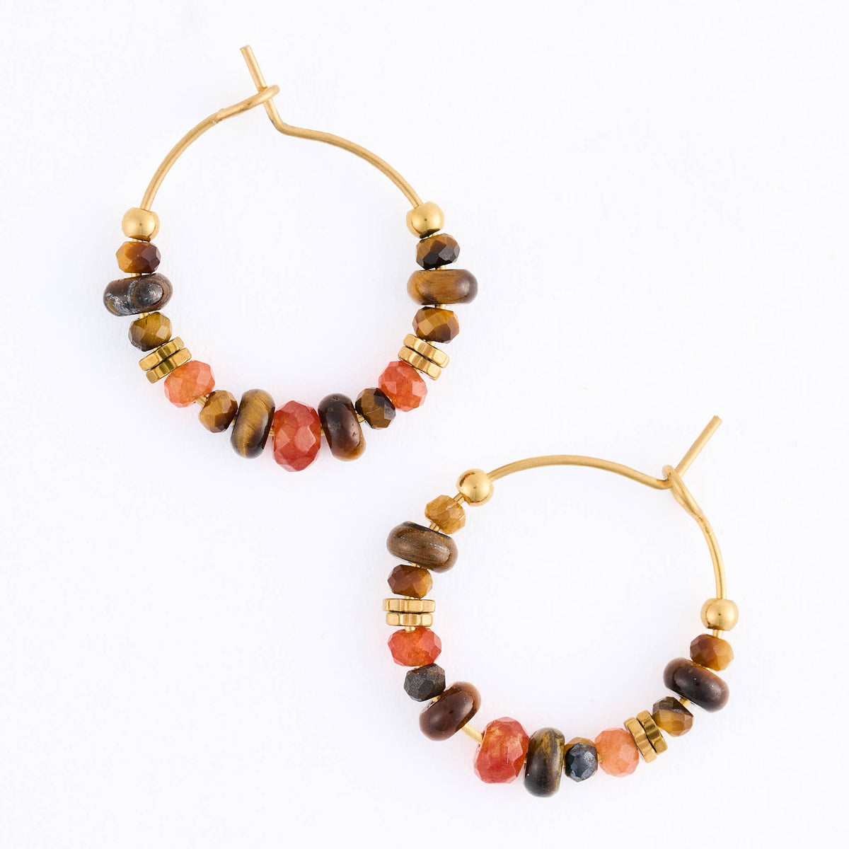Howard's - Hoop Earrings Gemstone Beaded Waterproof Narelle Gold
