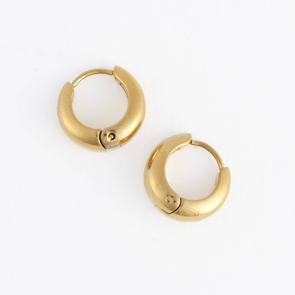 Howard's - Waterproof Earrings Hoop Graduated Huggie in Gold & Steel