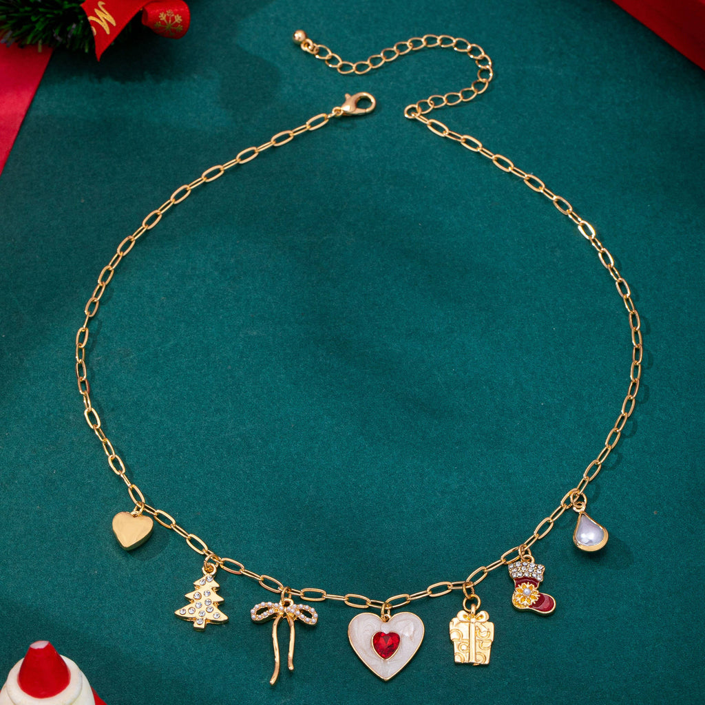 JOSSLYN by wall to wall - Christmas Holiday Charm Paperclip Necklace | 80N93399