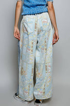 Pol Clothing - Relaxed Tapered Woven Drawstring Lightweight Waistband Pants