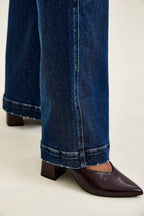 Judy Blue Jeans - HW "LUX" Retro Wide w/ Front Tab Closure DK Fade Indigo