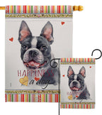 Two Group Flag Co - Boston Terrier Happiness Animals Dog Decor Flag