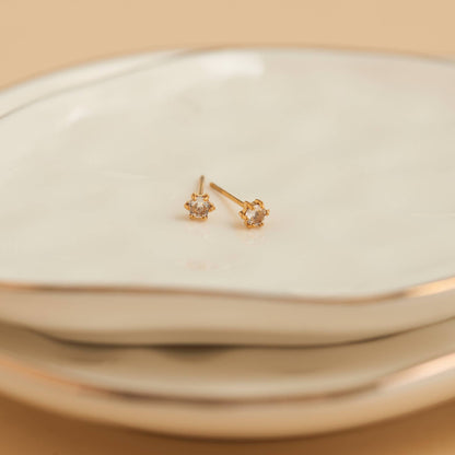 Howard's - Waterproof Earrings 3mm Round Cubic Zirconia Stud Narelle