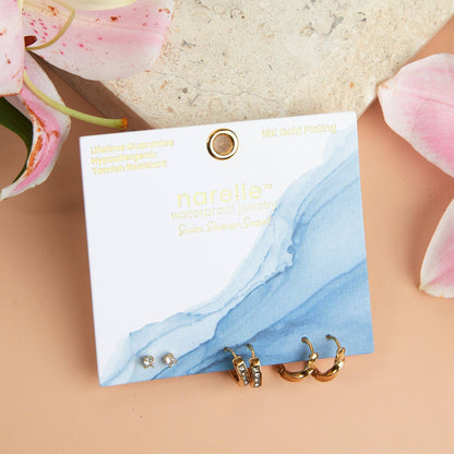 Howard's - Narelle Waterproof Pave Hoop Earring Trio