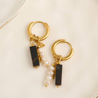 Howard's - Hoop Earrings Pearl Gemstone Beaded Waterproof Gold Narelle
