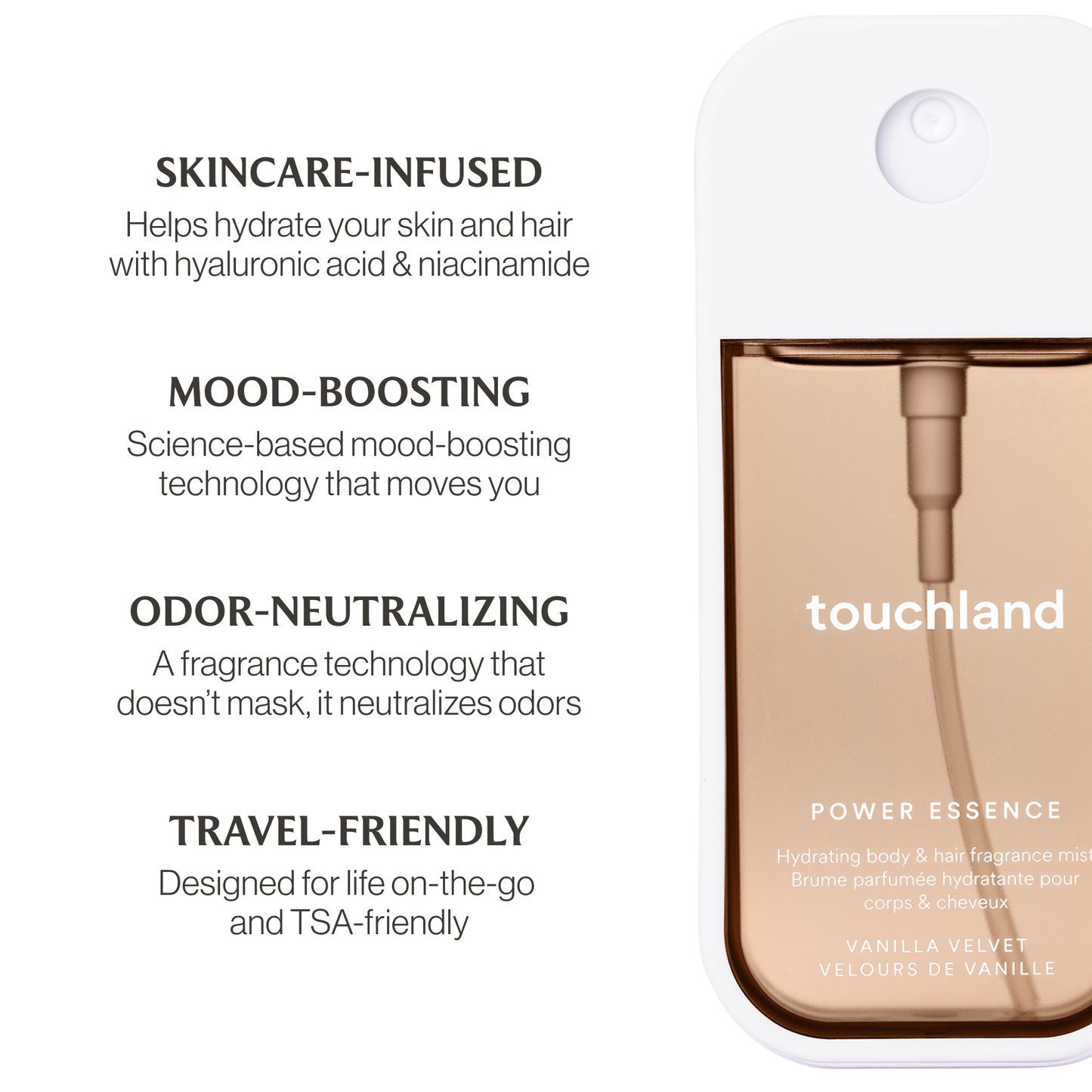 Touchland - Vanilla Velvet Power Essence Body & Hair Fragrance Mist