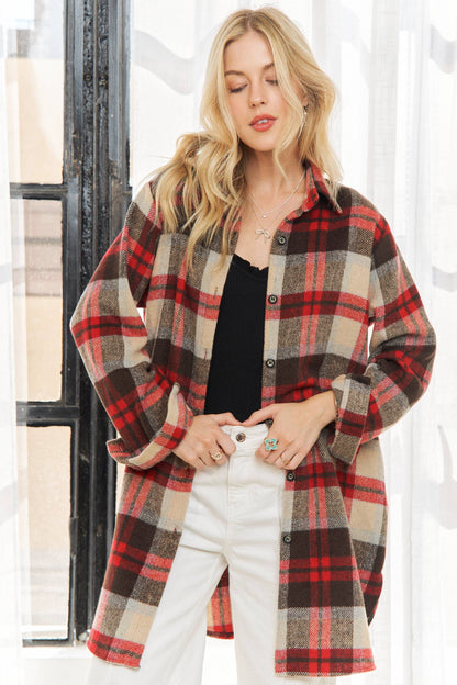 Adore CHECK FLANNEL SHIRT JACKET LONG SLEEVE