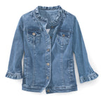 NorthStyle - Ruffle Trimmed Denim Jacket