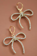 Trendy Gold Knot Rhinestone Bow Earrings