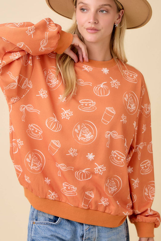 Main Strip - Pumpkin Spice Print Crewneck