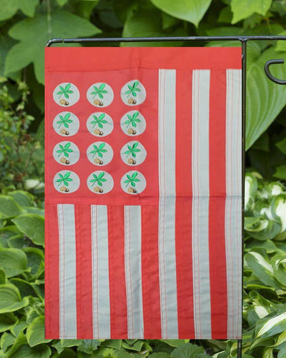 Buckeye Leaf Nylon Garden Flag ~ Embroidered Stars