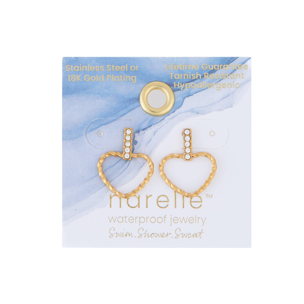 Howard's - Waterproof Earrings Narelle Heart Outline Bar Studs