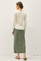 MODAL CLASSIC RIBBED LONGSLEEVE HENLEY BASIC TOP