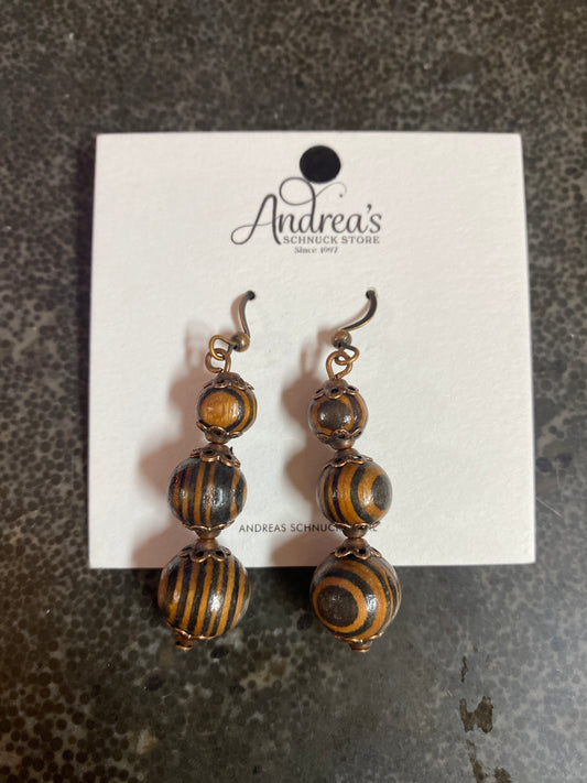 Brown Bead Earrings