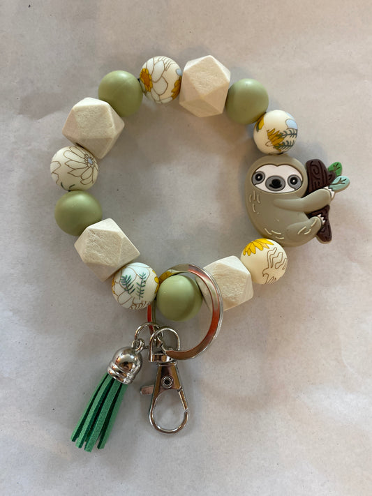 Sloth Soft Bead Keyring