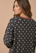 Haptics - Polka Dot Wave Rib Top