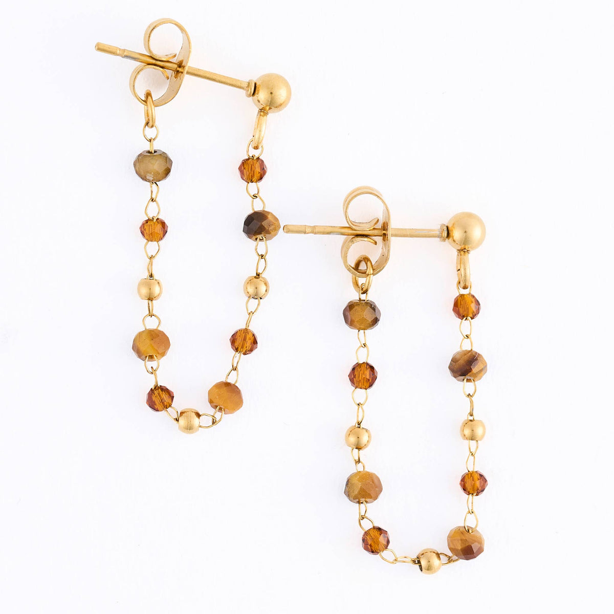 Howard's - Waterproof Earrings Gemstone Beaded Drop Narelle Gold