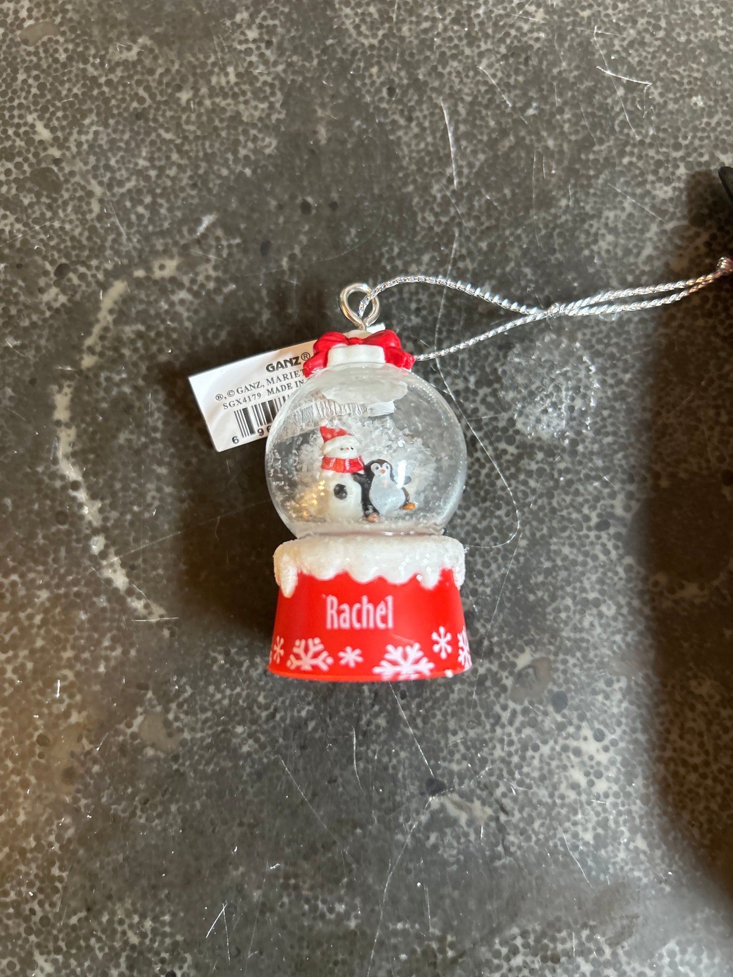 Rachel Mini Christmas Snow Globe Ornament