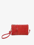 Jen & Co. - M013SHST Riley Shimmer Stripe 3 Compartment Crossbody/Wristlet