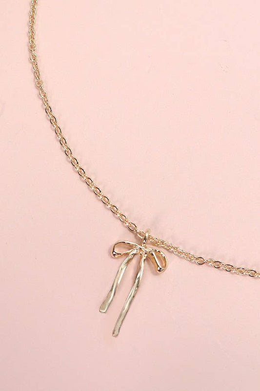 AUTHENTIC LONG BOW RIBBON NECKLACE |
