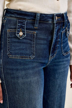 Judy Blue Jeans - HW "LUX" Retro Wide w/ Front Tab Closure DK Fade Indigo