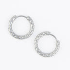 Howard's - Waterproof Earrings Hammered Huggie Hoop in Gold & Steel