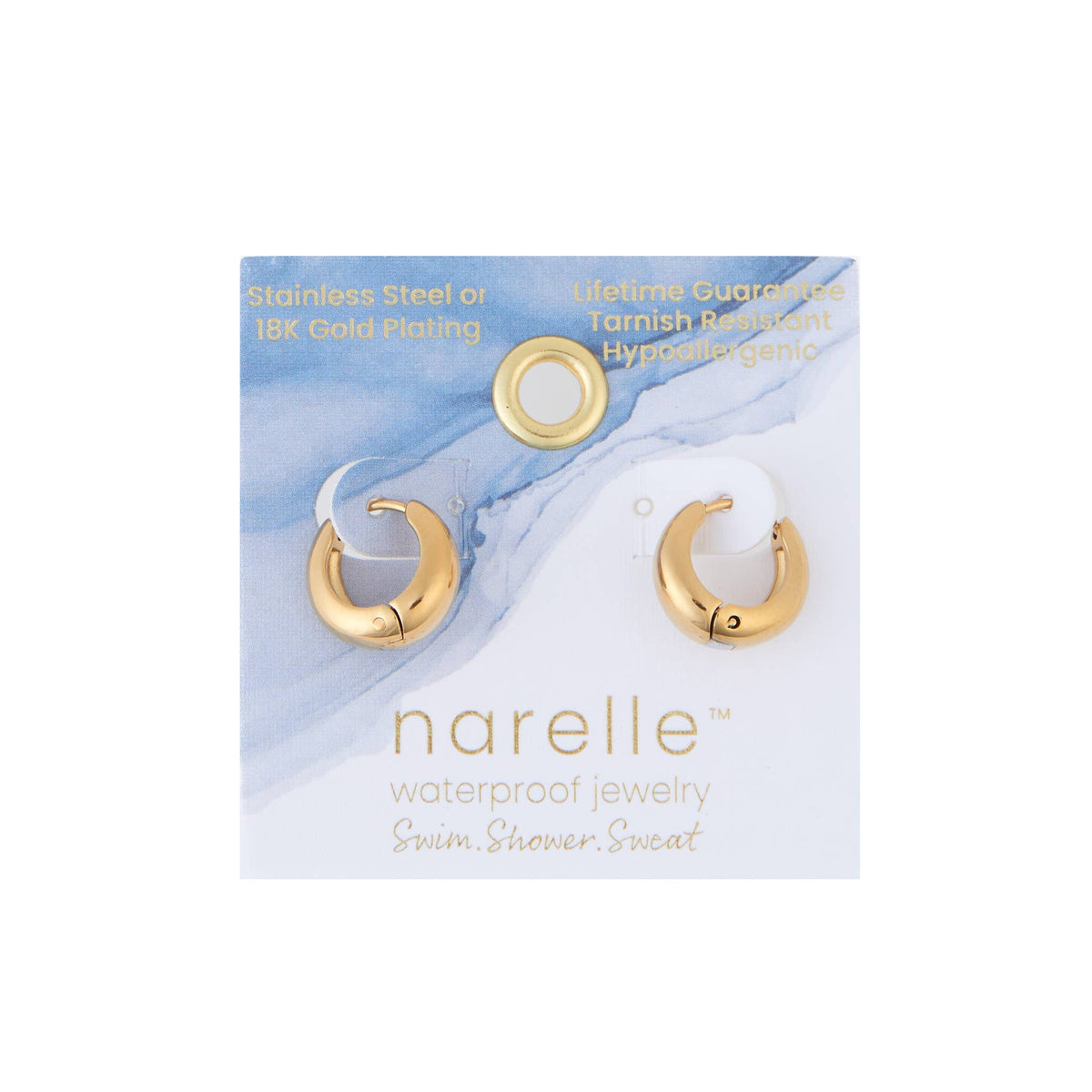 Howard's - Waterproof Earrings Hoop Graduated Huggie in Gold & Steel