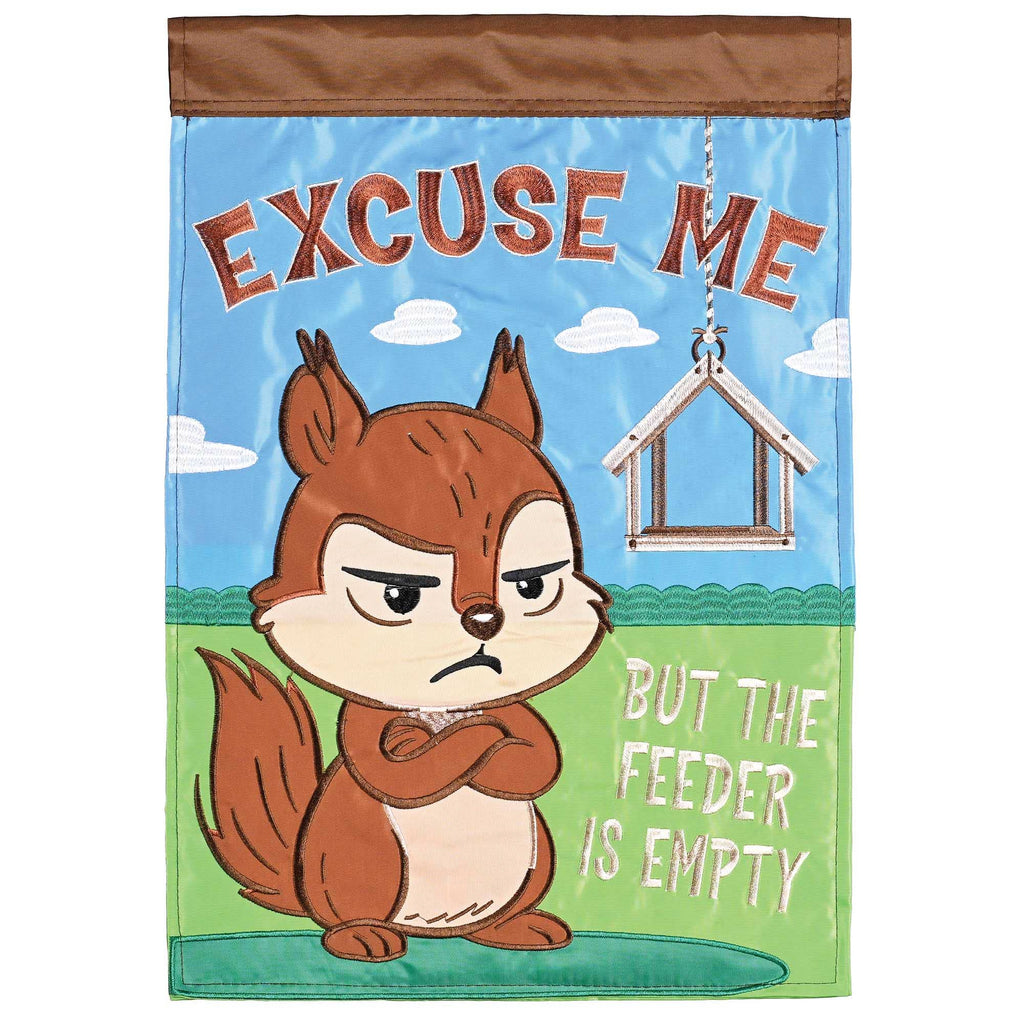 Garden Flag Squirrel Excuse Me