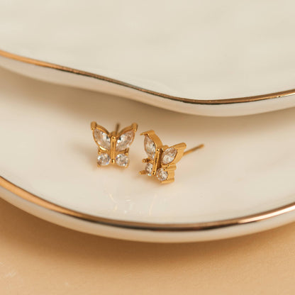 Howard's - Waterproof Earrings Narelle Cubic Zirconia Butterfly Stud