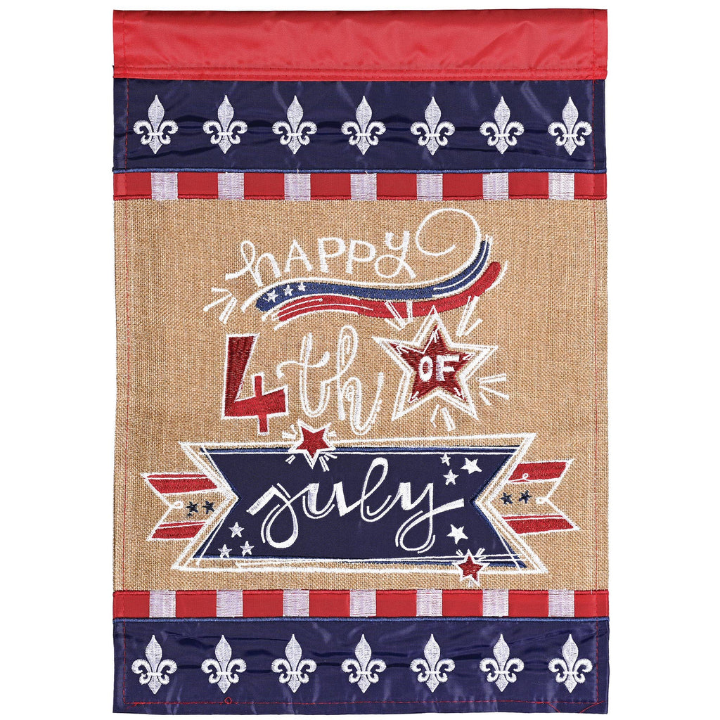 Flag Happy July 4th Fleur-De-Lis