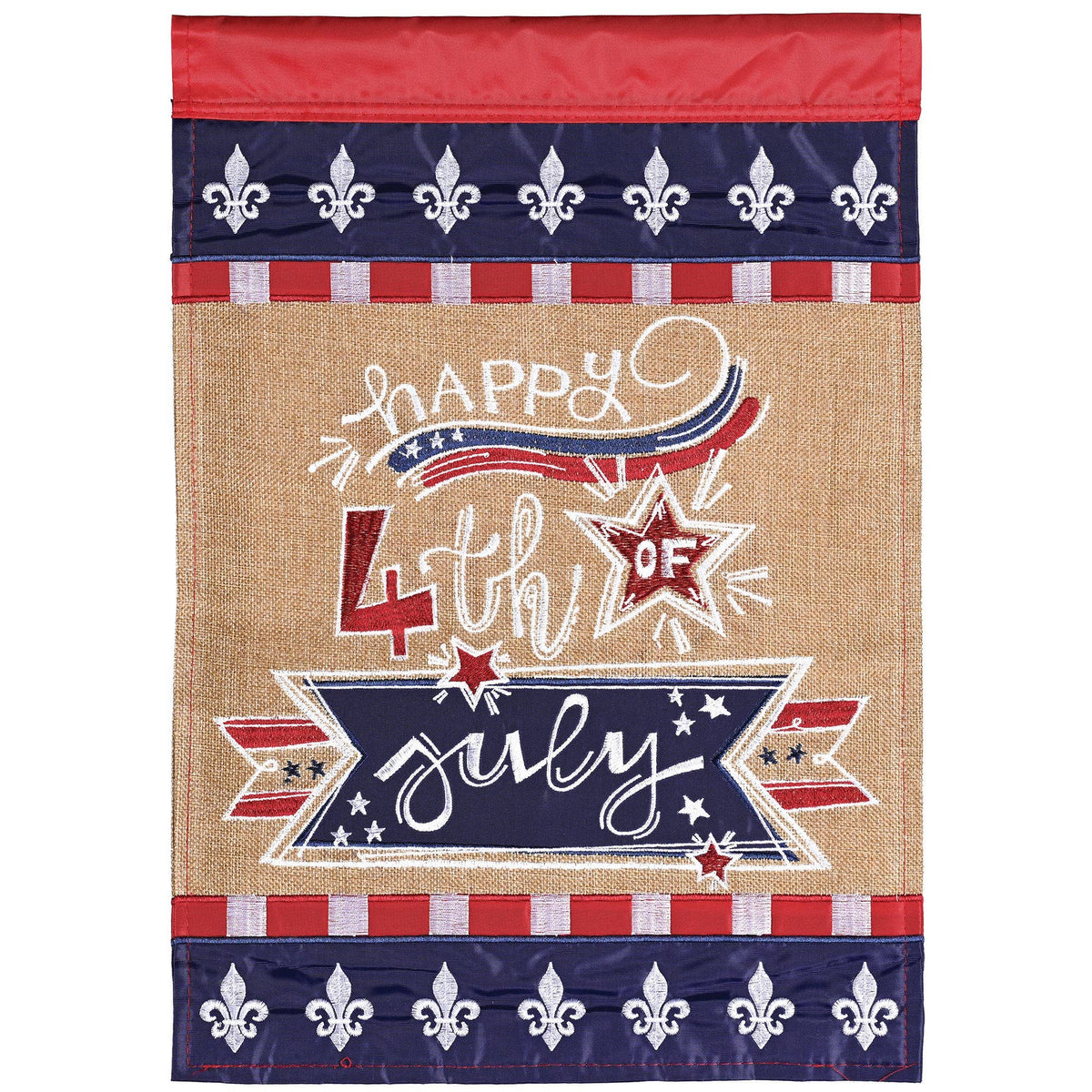 Flag Happy July 4th Fleur-De-Lis